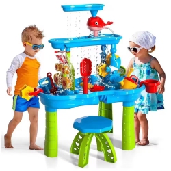MYACUC Kids Water Table, 3-Tier And Water Play Table Toys for Kids, Kids Beach Toys Play Table Outdoor Toys In Sand