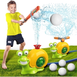 MYACUC Water Sprinkler Baseball Toy for Outdoor Play, 2 In 1 Snail Summer Water Game for Summer Backyard Lawn Pool Party