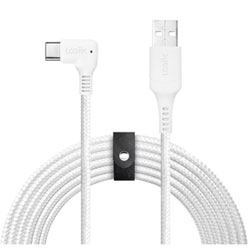 LOGiiX Piston Connect XL 90 3m (9.84ft) Braided USB-A to USB-C&nbsp;Cable - White
