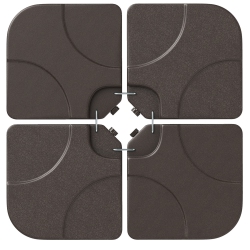 COSTWAY 20" Patio Offset Umbrella Base Stand Water Filled Base Weights Plate Set Brown/black In Sand