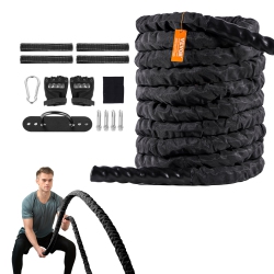 VEVOR 1.5 Inch Diameter 40Ft Length Polyester Exercise Rope, Battle Rope, Battle Exercise Equipment \w Protective Sleeve & Anchor, Heavy Weighted