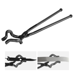 VEVOR 18” Blacksmith Tongs, Z V-Bit Tongs, Carbon Steel Forge Tongs \w A3 Steel Rivets, for Knife Blades, Long Pieces, Circular Forgings, For