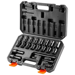 VEVOR 360 Degree Swivel Impact Socket Set, 3/8" Socket Set 14PCs Deep Universal Metric 10-19Mm, 6 Point Cr-Mo Alloy Steel, Easy-To-Read Size