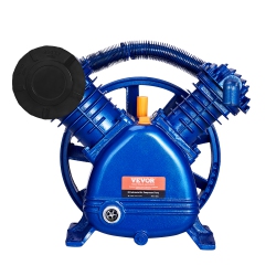 VEVOR 5.5HP 5.75Cfm 90Psi, Air Compressor Pump Head, Twin Cylinder Oil Lubricated Air Compressor Piston Pump Head, Dual Stage V-Type Cast Iron \w