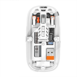 GREEN SCENIC Transparent Wireless Bluetooth Mouse, Three-Mode Silent Rechargeable, 1600Dpi Silent Click, Suitable for Ipad Mobile Tablet Games And