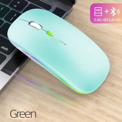 GREEN SCENIC Wireless Ultra-Thin 2.4G Rechargeable Wireless Silent Mouse - Three-Level Dpi Switching, 30-Day Battery Life, Slim Ergonomic Design