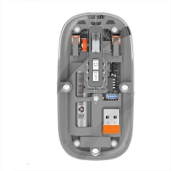 GREEN SCENIC Transparent Wireless Bluetooth Mouse, Three-Mode Silent Rechargeable, 1600Dpi Silent Click, Suitable for Ipad Mobile Tablet Games And