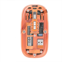 GREEN SCENIC Transparent Wireless Bluetooth Mouse, Three-Mode Silent Rechargeable, 1600Dpi Silent Click, Suitable for Ipad Mobile Tablet Games And