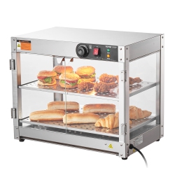 VEVOR 2-Tier Commercial Food Warmer Display, 800W Food Display Warmer \w Light to Enhance Food Display, 86℉~185℉ Temperature Control, 58L Large