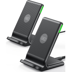 INIU 2-Pack 15W Qi Certified Fast Wireless Charging Stand With Adaptive Led Light, Compatible With Iphone 16/15/14/13/12, Samsung Galaxy, And More