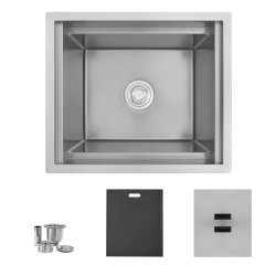 STYLISH 20" Dual-Mount Stainless Steel Insulated Ice Chest Workstation Sink With Dura-Tek