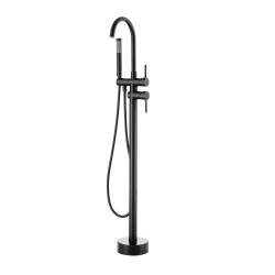 VEVOR Freestanding Bathtub Faucet, Floor Mount, Freestanding Tub Filler, Shower Mixer Taps, Two Water Modes, 360° Swivel Spout, for Bathing &