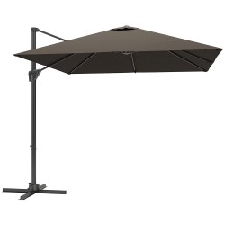 OUTSUNNY 8' X 8' Square Patio Hanging Offset Umbrella \w 360° Rotation, Aluminum Outdoor Cantilever Parasol \w Crank & Tilt, Sun Canopy Shelter \w