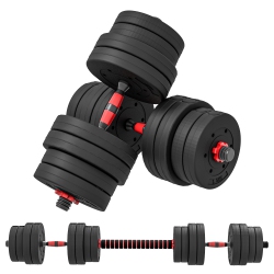 SOOZIER 66Lbs 2-In-1 Adjustable Dumbbells Weight Set, Dumbbell Hand Weights Barbell for Body Fitness, Lifting Training for Home, Office, Gym, Black
