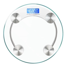 GREEN SCENIC Weight Scale, Home Electronic Scale, High-Precision Measurement, 4 MM Tempered Glass, Diameter 28 Cm, Lcd Backlight Display, 180 Kg