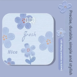 GREEN SCENIC Backlit Electronic Scale – Cute Design, Tempered Glass Material, Auto-On Touch Function, Accurate Measurement, Long Battery Life In Blue