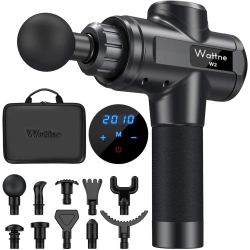WATTNE W2 Deep Tissue Massage Gun - Cordless Handheld Percussion Massager for Athletes, 20 Speeds, 10 Heads, Ultra-Quiet Brushless Motor, Portable