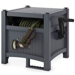 SUNCAST Hideaway 100' Resin Garden Hose Reel for 5/8" Hoses, Cyberspace