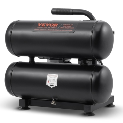 VEVOR 4.6 Gallon Air Compressor, Steel Tank, 1HP 2.2 Cfm90 Psi Oil Free Air Compressor & Max. 120Psi Pressure, 80Db Ultra Quiet Portable