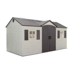 LIFETIME 8' X 15' Outdoor Storage Shed With Shutters, Windows, And Skylights