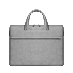 PANDACO Suede Messenger Bag In Grey