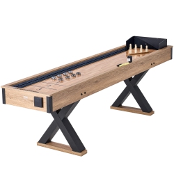 VEVOR Shuffleboard Table, 9 Ft Shuffleboard for Family Game Rooms, 2 In 1 Shuffleboard And Bowling Combo Game Set, \w Scratch-Resistant Playfield