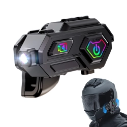 MYACUC Motorcycle Helmet Bluetooth Headset Intercom 600M Wifi 1080P Lens Video Recorder And 120° Recording Waterproof Headset