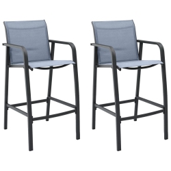 VIDAXL Garden Bar Chairs 2 PCs Textilene In Grey