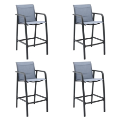 VIDAXL Garden Bar Chairs 4 PCs Textilene In Grey
