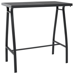 VIDAXL Garden Bar Table 110X60X110 Cm Tempered Glass In Black