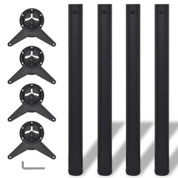 VIDAXL 4 Height Adjustable Table Legs 710 MM In Black