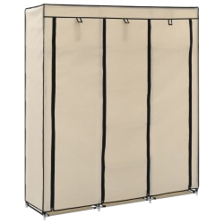 VIDAXL Wardrobe With Compartments And Rods Cream 150X45X175 Cm Fabric