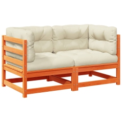 VIDAXL 2 Piece Garden Sofa Set With Cushions Wax Solid Wood Pine In Brown