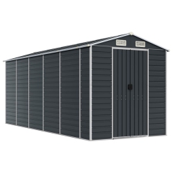 VIDAXL Garden Shed Anthracite 191X470X198 Cm Galvanised Steel
