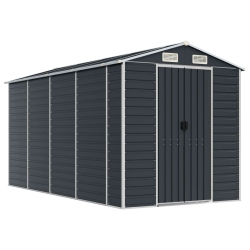VIDAXL Garden Shed Anthracite 191X385X198 Cm Galvanised Steel
