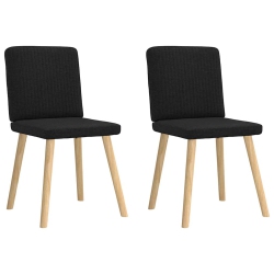 VIDAXL Dining Chairs 2 PCs Fabric In Black