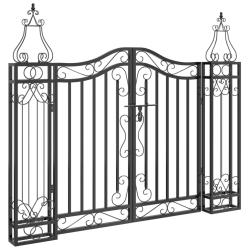 VIDAXL Garden Gate 121X8X100 Cm Wrought Iron In Black