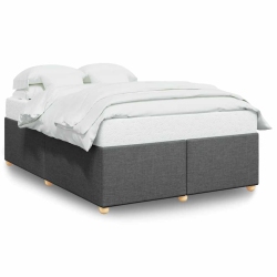VIDAXL Bed Frame Without Mattress Dark Grey Queen Fabric