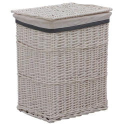 VIDAXL Laundry Basket Willow In White
