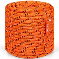 VEVOR 3/4 In X 220 Ft Double Braided Polyester Rope, 24 Strands, 12700 Lbs Breaking Strength Outdoor Rope, Arborist Rigging Rope for Rock Hiking