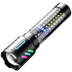 MYACUC Outdoor USB Flashlight, Rechargeable USB Flashlight Handheld Torch Indoor Outdoor Night Lighting Flashlight With Five Modes