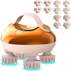 MYACUC Electric Scalp Massager Waterproof Head Massager Scalp With Replacement Silicone Heads for Hair Growth