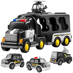 MYACUC 5-In-1 Police Car Toy Car Set, Inertia Driven Toy Car, Suitable for Boys Birthday Gift