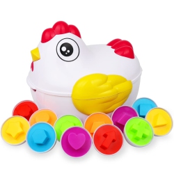 MYACUC Egg Easter Toy Gift, Easter Basket Toy With 12 Matching Eggs And Hen Box, Educational Toy for Boys And Girls Ages 2 to 3