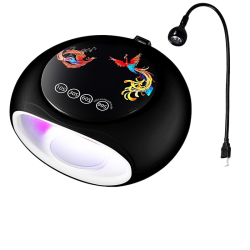 GREEN SCENIC Uv Nail Drying Lamp, 128W Uv Led Nail Dryer, Professional 360 Degree Adjustable Directional Curing Lamp, 4 Timers, 10/30/60/99 Sec -