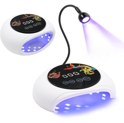 GREEN SCENIC Uv Nail Drying Lamp, 128W Uv Led Nail Dryer, Professional 360 Degree Adjustable Directional Curing Lamp, 4 Timers, 10/30/60/99 Sec -