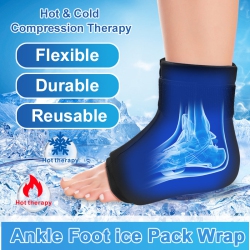 MYACUC Ankle Ice Pack Wrap Hot & Cold Therapy Sock for Plantar Fasciitis Relief Achilles Tendonitis Reusable Ankle Ice Pack-Size L