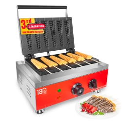 ALDKITCHEN Ar-118D Waffle Stick Maker | 6 Tree Waffles On A Stick | Stainless Steel | Nonstick | 110V