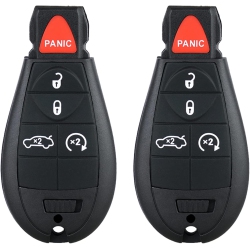 CAUORMOTE 2 PCs Key Fob Replacements for 2008-2010 Chrysler 300 2008-2014 Dodge Challenger/charger/jeep Grand Cherokee 2008-2013