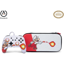 POWER A Enhanced Wired Controller + Slim Case for Nintendo Switch Mario Fireball - Nintendo Switch